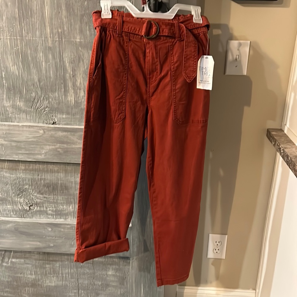 Brand New Time & Tru paper bag style pants /cuffed to capris ...you choose !